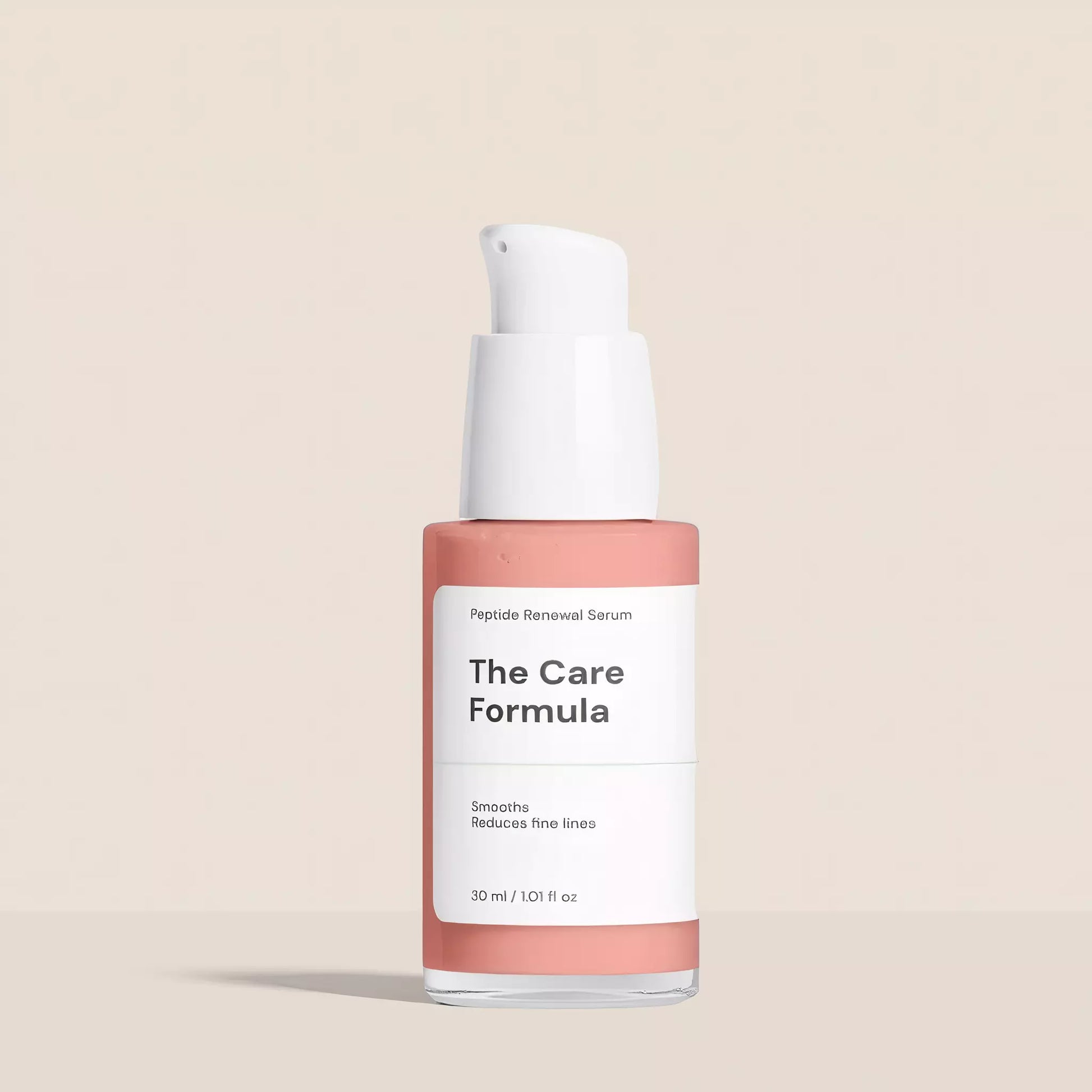 The Care Formula Peptide Renewal Serum pink facial serum clean studio image