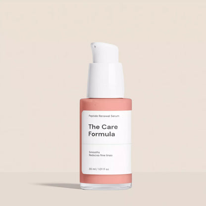 The Care Formula Peptide Renewal Serum pink facial serum clean studio image